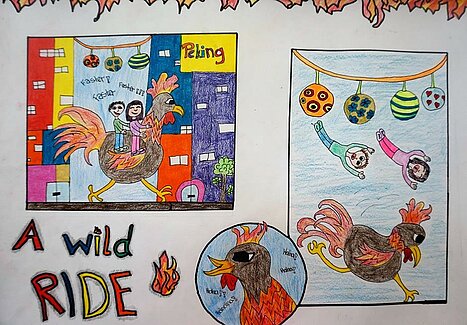 "Mit dem Hahn um die Welt" – Ausstellung zum 12. Internationalen Comic-Wettbewerb Chinas für Kinder und Jugendliche